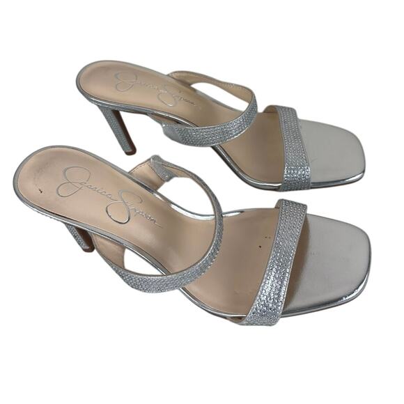 Jessica Simpson Omana Rinestone Strappy Heels Sandals Size 8 - Picture 3 of 12